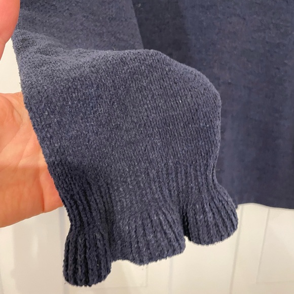 Lily Pulitzer Navy Blue Sweater With Long Ruffle Hem Sleeves - Picture 13 of 16
